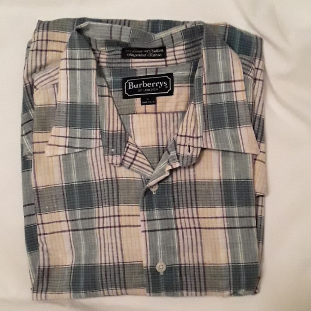BURBERRY MEN'S SHORT SLEEVE SHIRT L